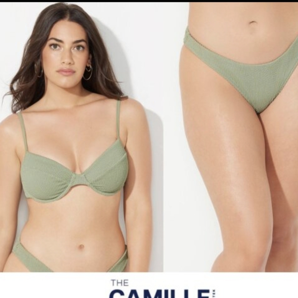 NWT Camille 2 Piece Women's Green Bikini Set